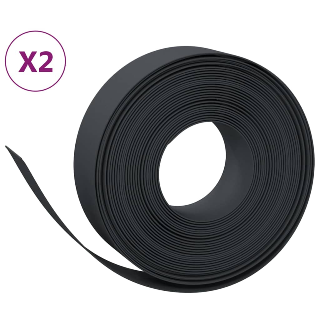 Vrtne ivice 2 kom crne 10 m 15 cm od polietilena