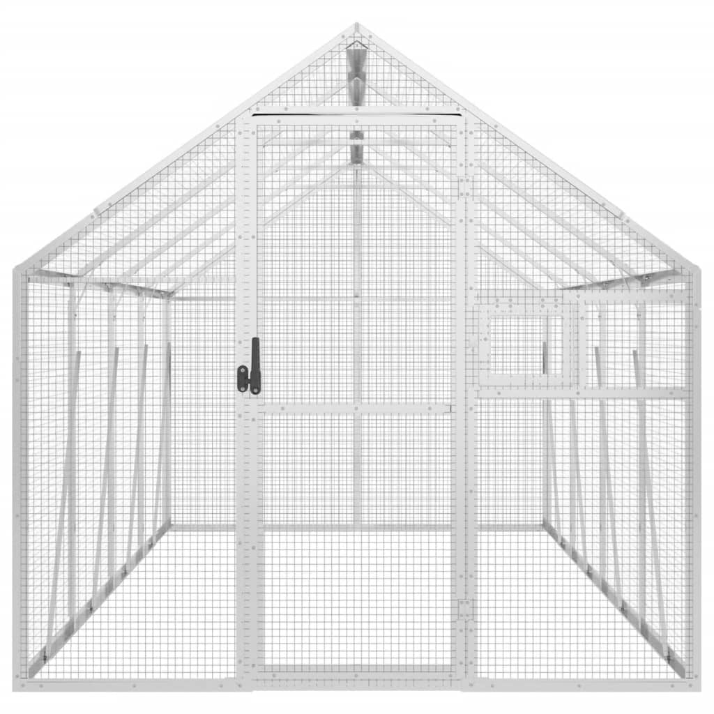 Kavez za ptice srebrni 1,79x4x1,85 m aluminijski