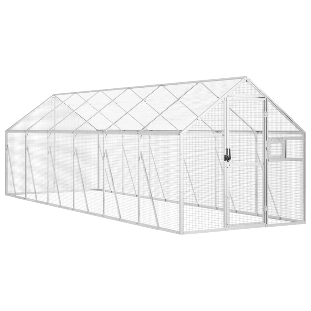Kavez za ptice srebrni 1,79x6x1,85 m aluminijski