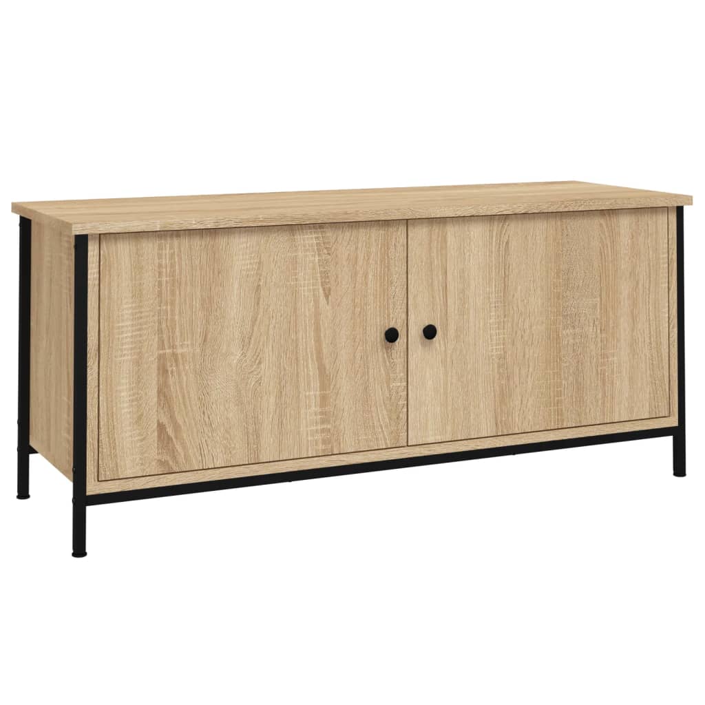 TV ormarić s vratima boja hrasta 102x35x45 cm konstruirano drvo