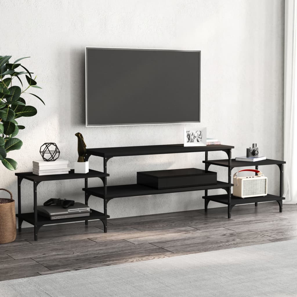 TV ormarić crni 197 x 35 x 52 cm od konstruiranog drva