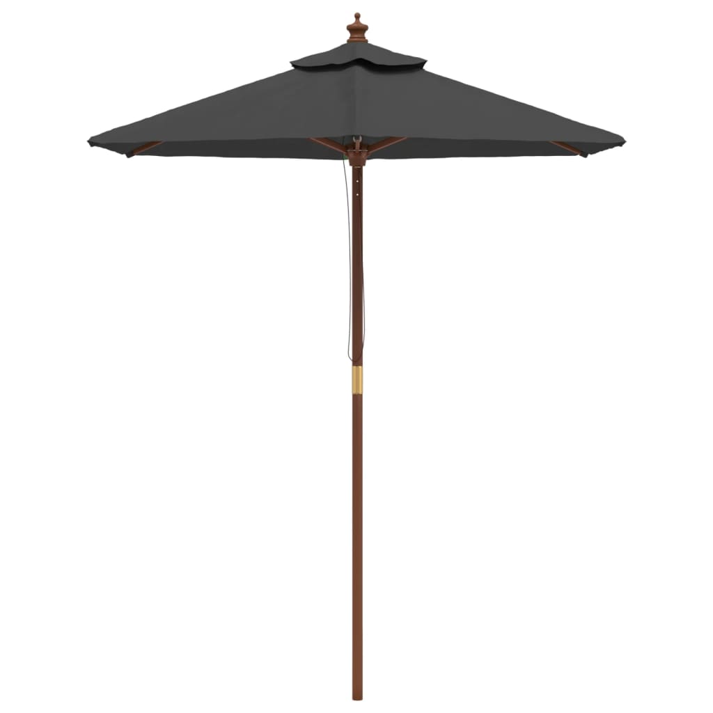 Vrtni suncobran s drvenim stupom antracit 196 x 231 cm
