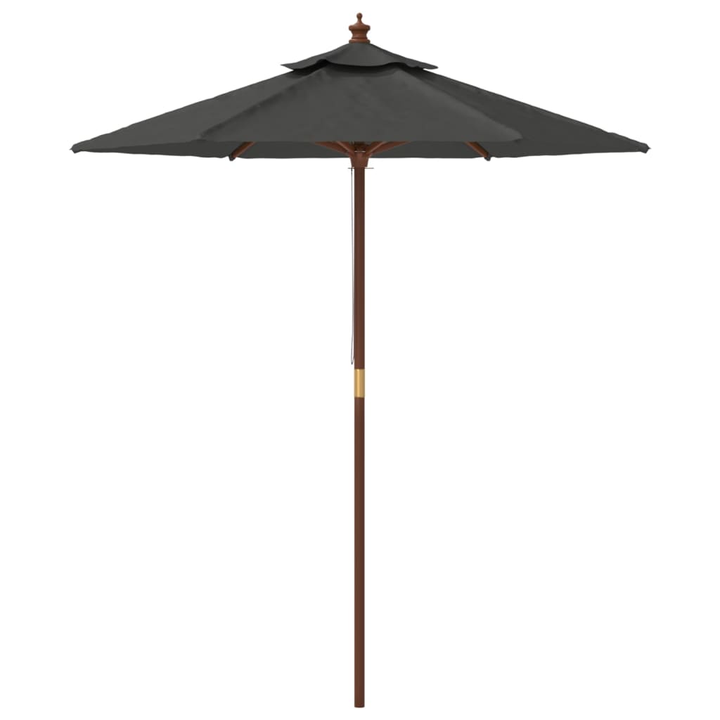 Vrtni suncobran s drvenim stupom antracit 196 x 231 cm