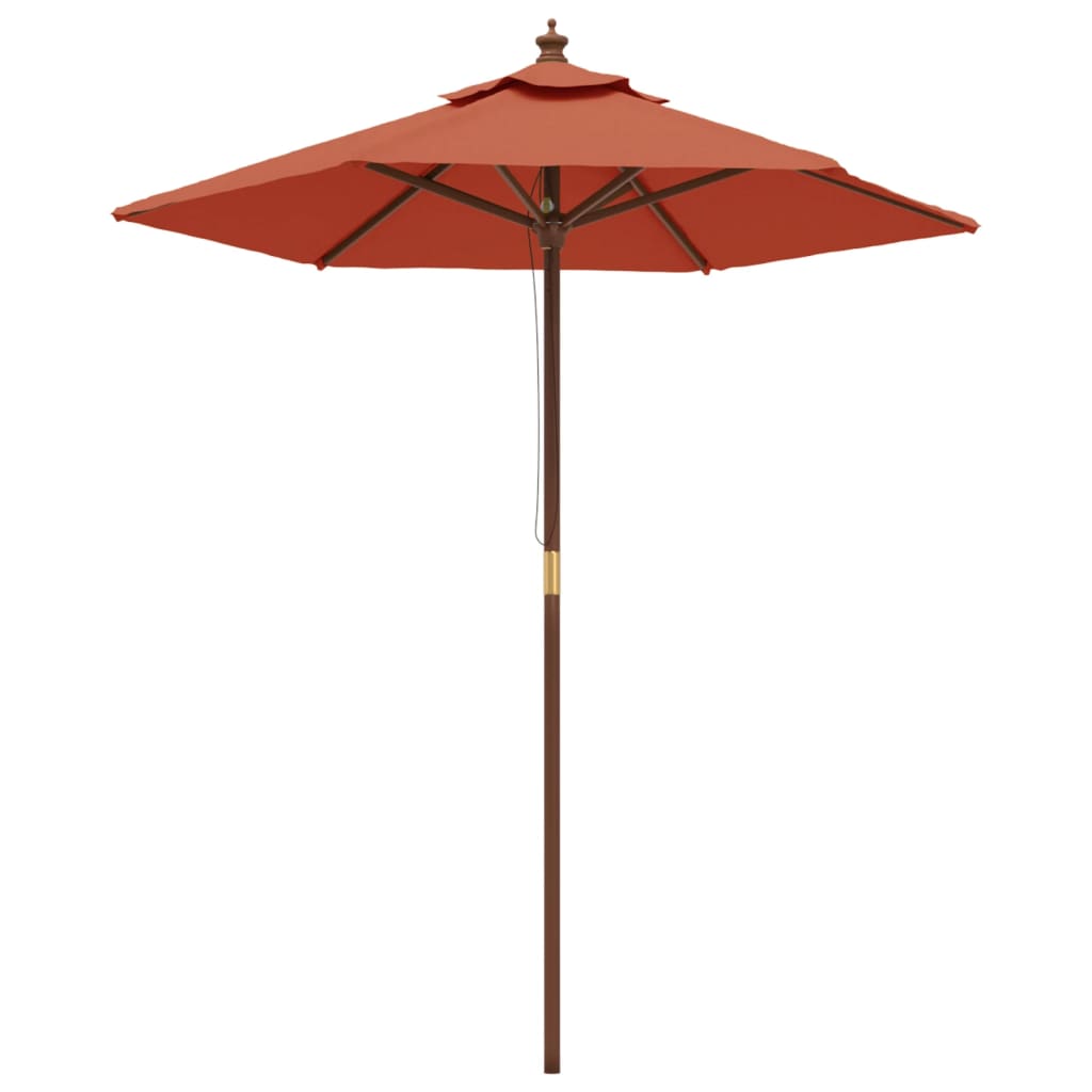 Vrtni suncobran s drvenim stupom terakota 196 x 231 cm