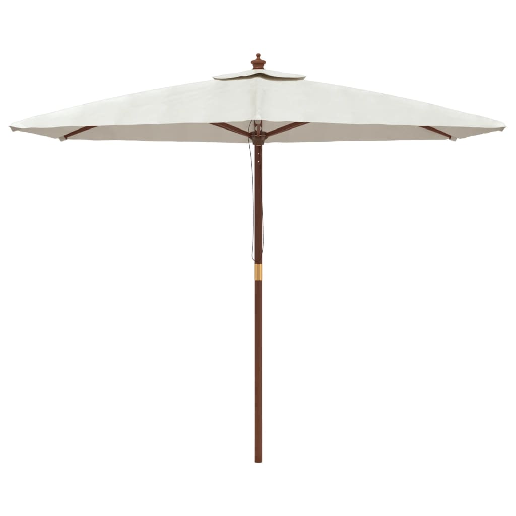 Vrtni suncobran s drvenim stupom boja pijeska 299 x 240 cm