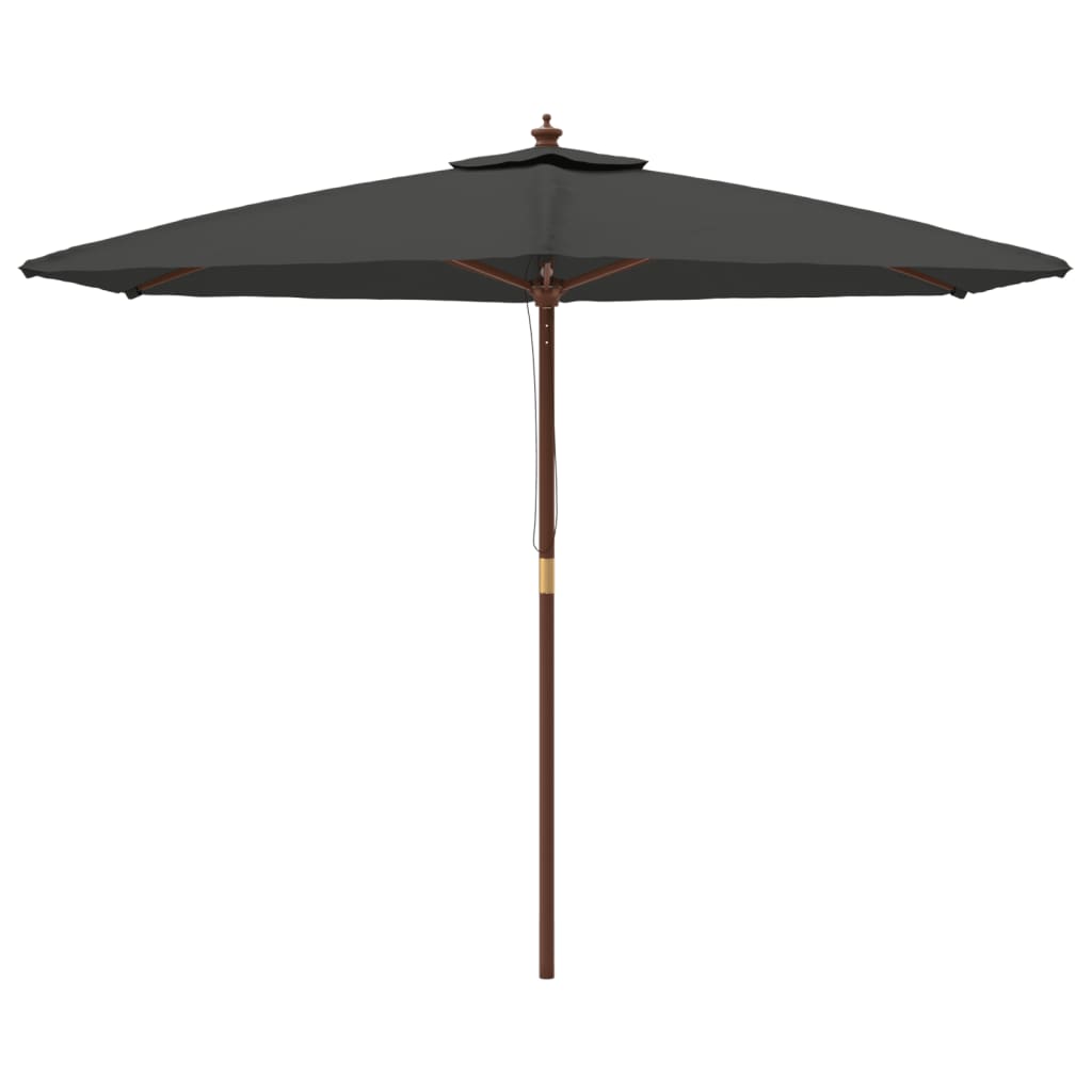 Vrtni suncobran s drvenim stupom antracit 299 x 240 cm