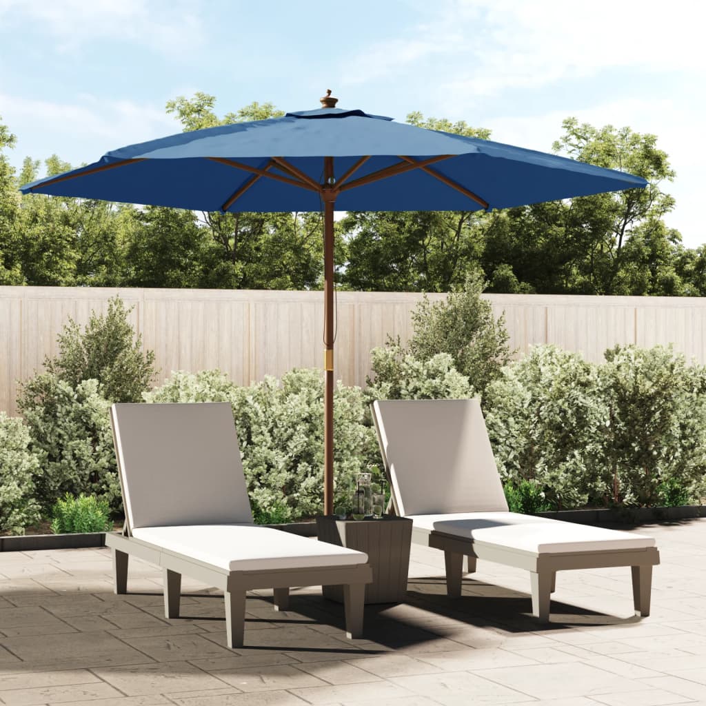 Vrtni suncobran s drvenim stupom bordo 299x240 cm