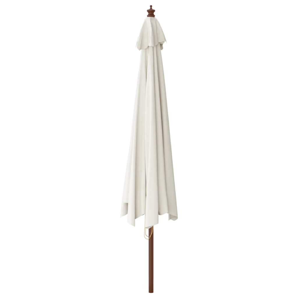 Vrtni suncobran s drvenim stupom boja pijeska 400 x 273 cm