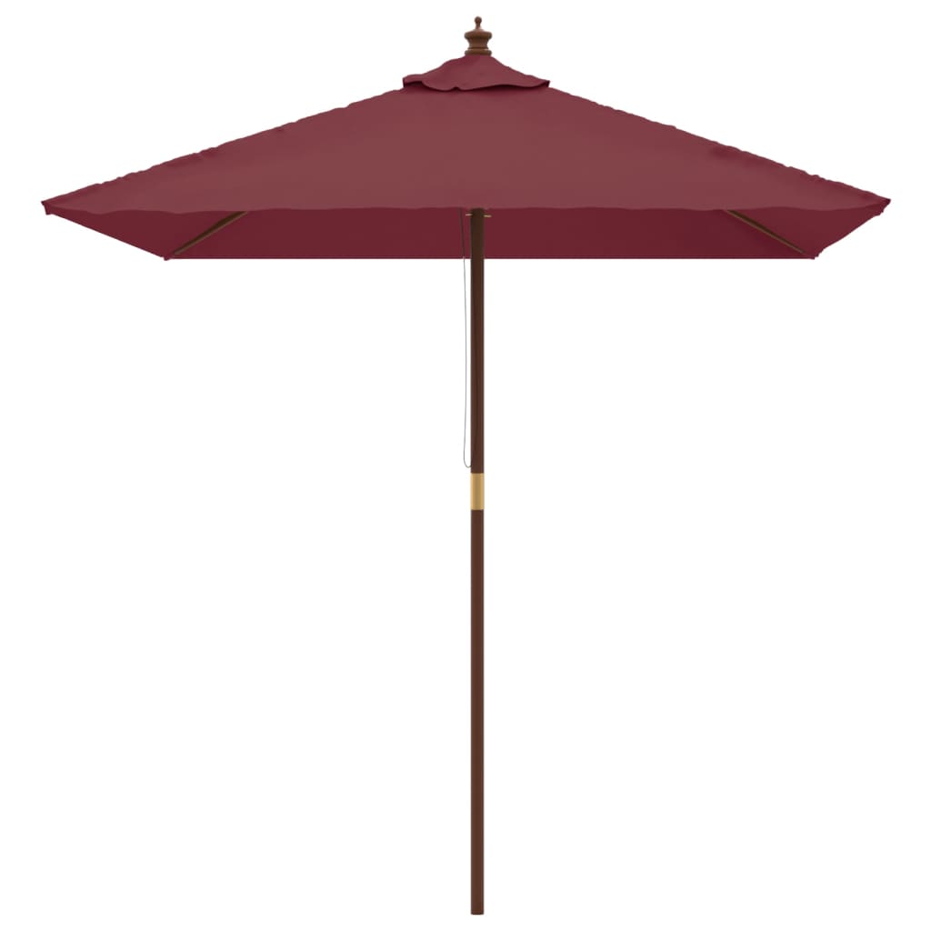 Vrtni suncobran s drvenim stupom bordo 198 x 198 x 231 cm