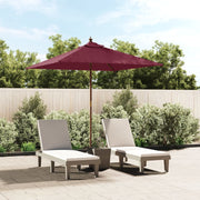 Vrtni suncobran s drvenim stupom bordo 198 x 198 x 231 cm