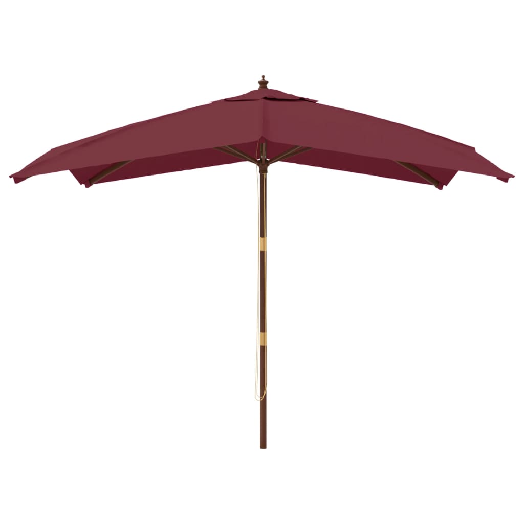 Vrtni suncobran s drvenim stupom bordo 300x300x273 cm