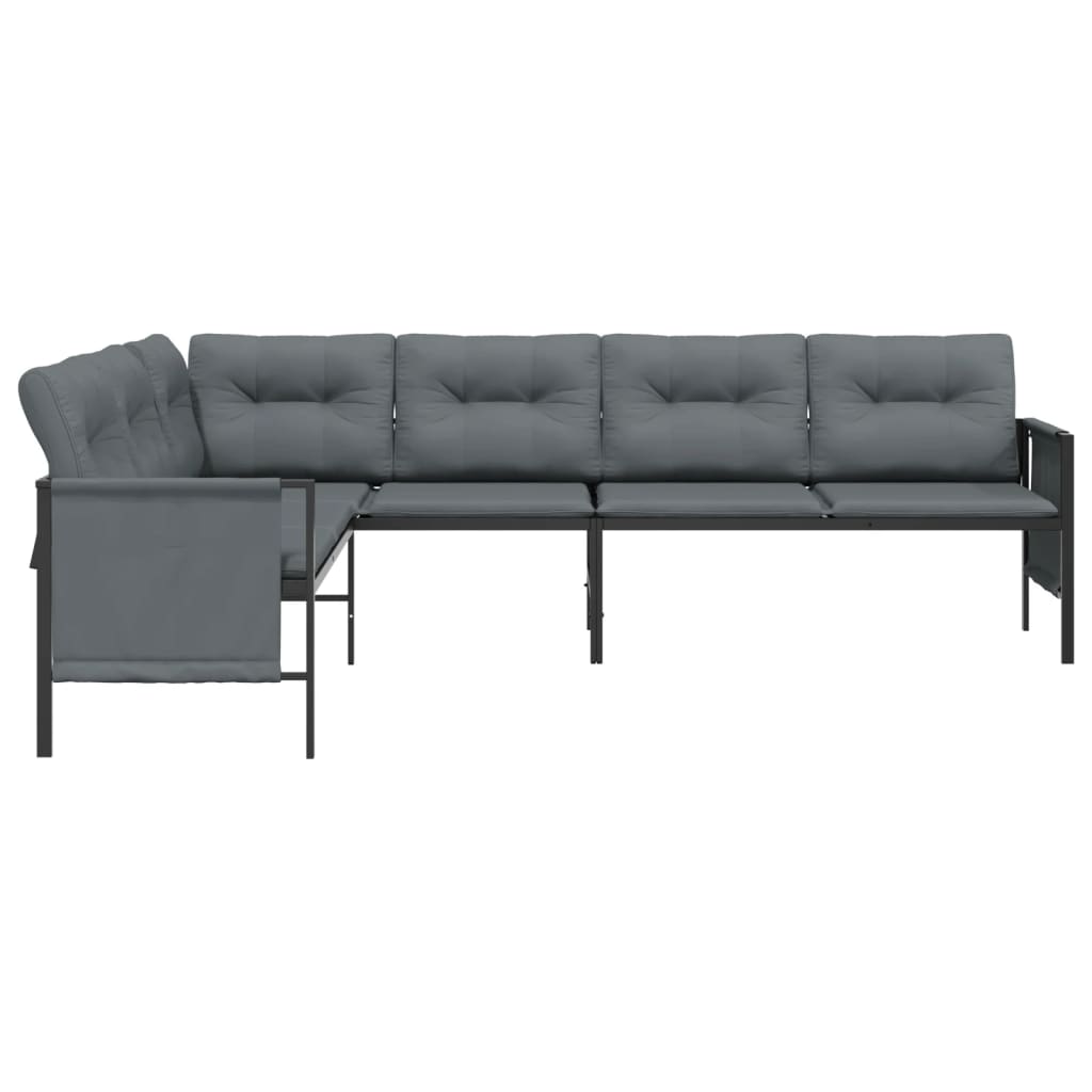 Kutna vrtna sofa antracit od čelika i tekstilena