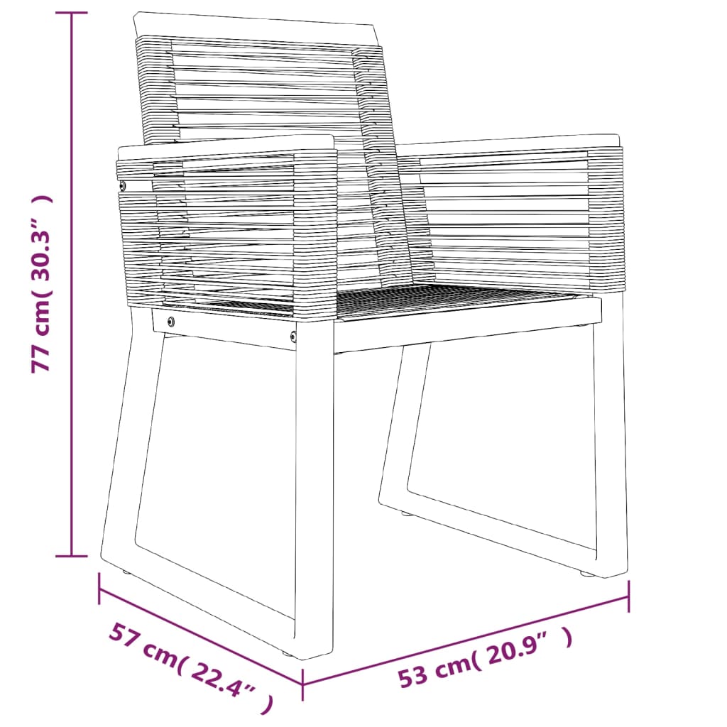 5-dijelni vrtni blagovaonski set od PVC ratana crni