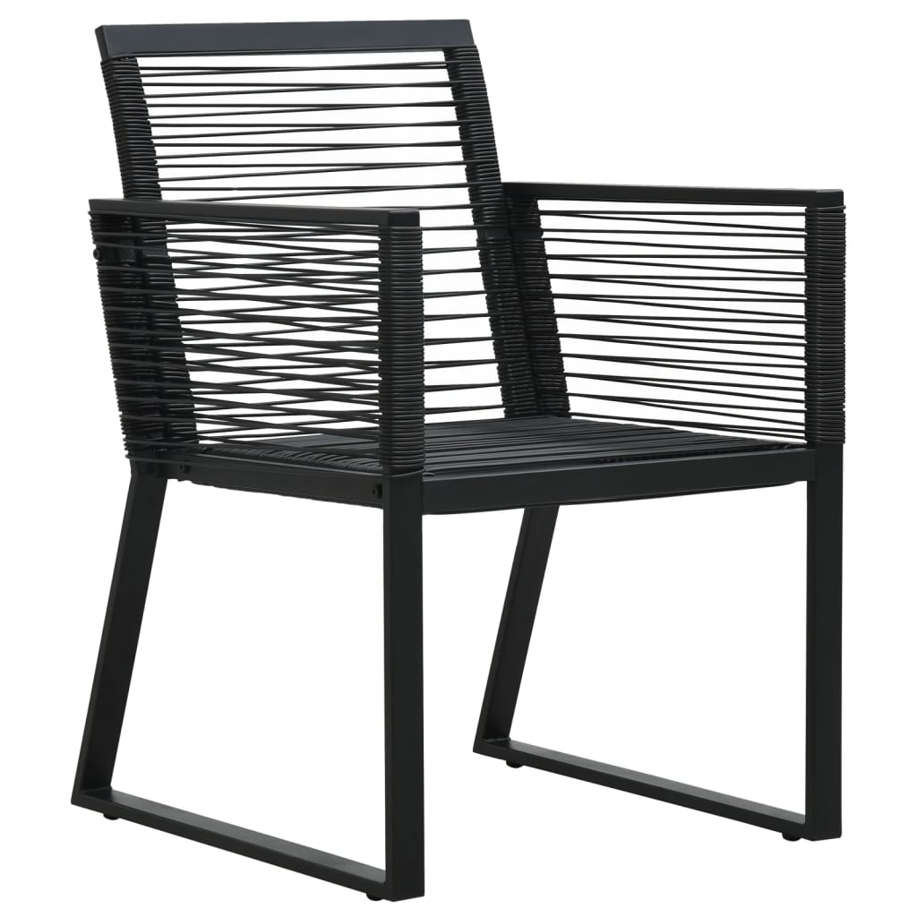 7-dijelni vrtni blagovaonski set od PVC ratana crni