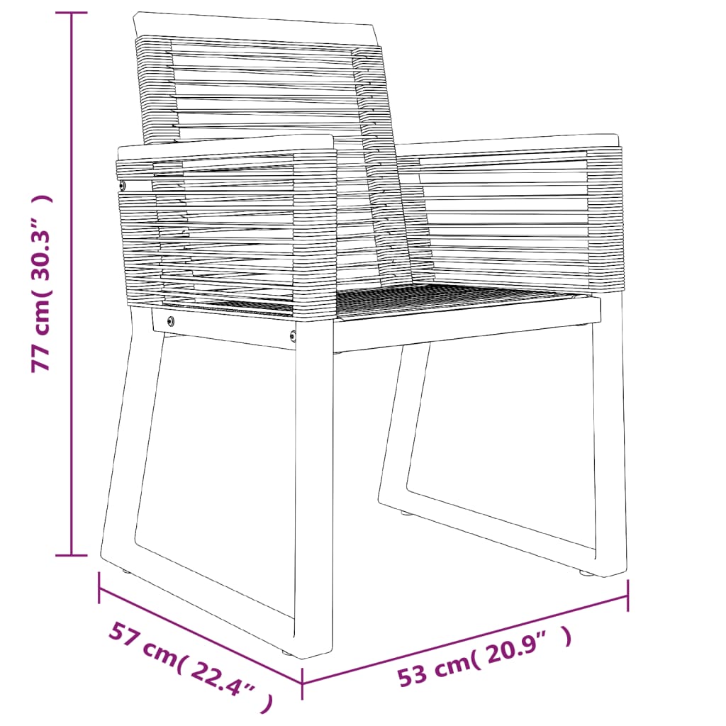 5-dijelni vrtni blagovaonski set od PVC ratana crni
