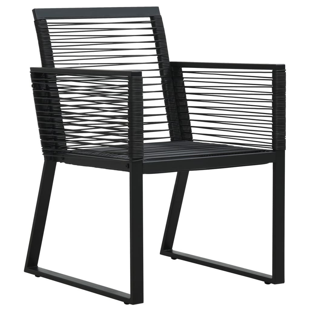 7-dijelni vrtni blagovaonski set od PVC ratana crni