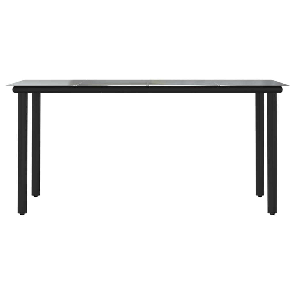 5-dijelni vrtni blagovaonski set od PVC ratana crni