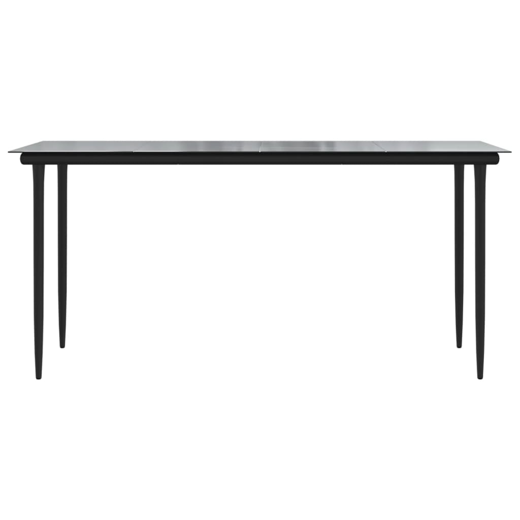 5-dijelni vrtni blagovaonski set od PVC ratana crni