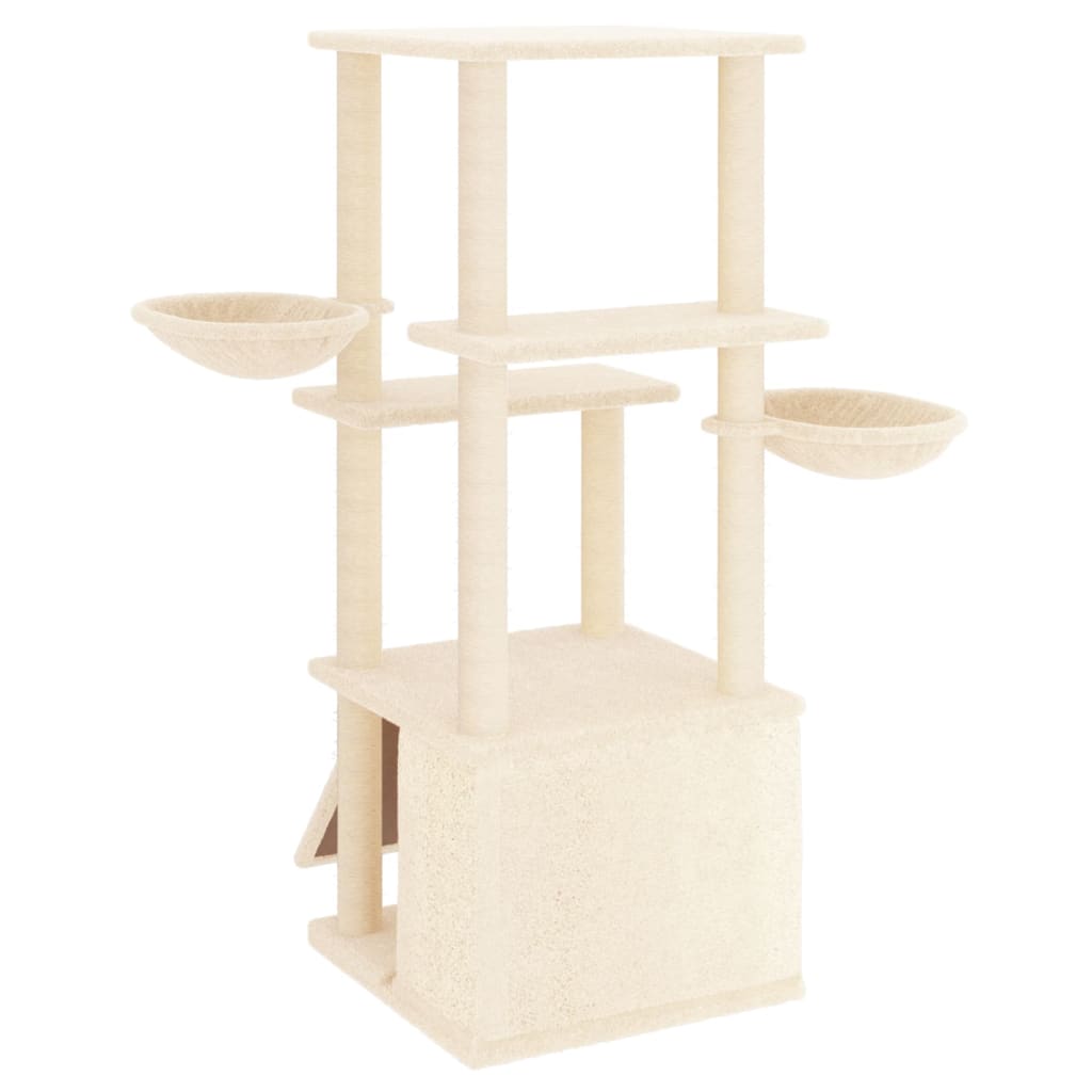 Penjalica za mačke sa stupovima za grebanje krem 133 cm