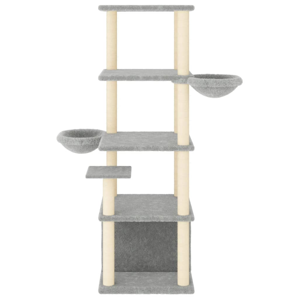 Penjalica za mačke sa stupovima za grebanje svjetlosiva 147 cm