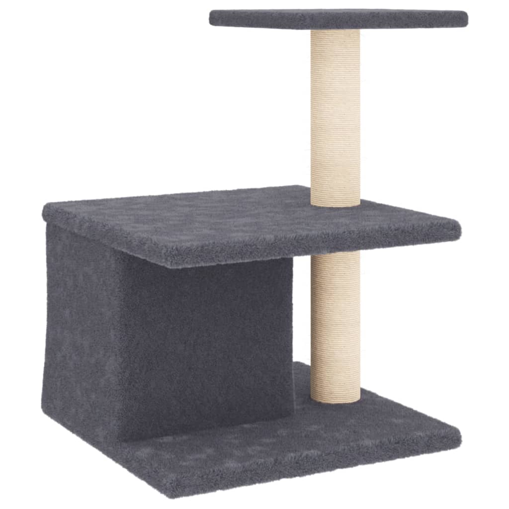 Penjalica za mačke sa stupovima za grebanje tamnosiva 48 cm