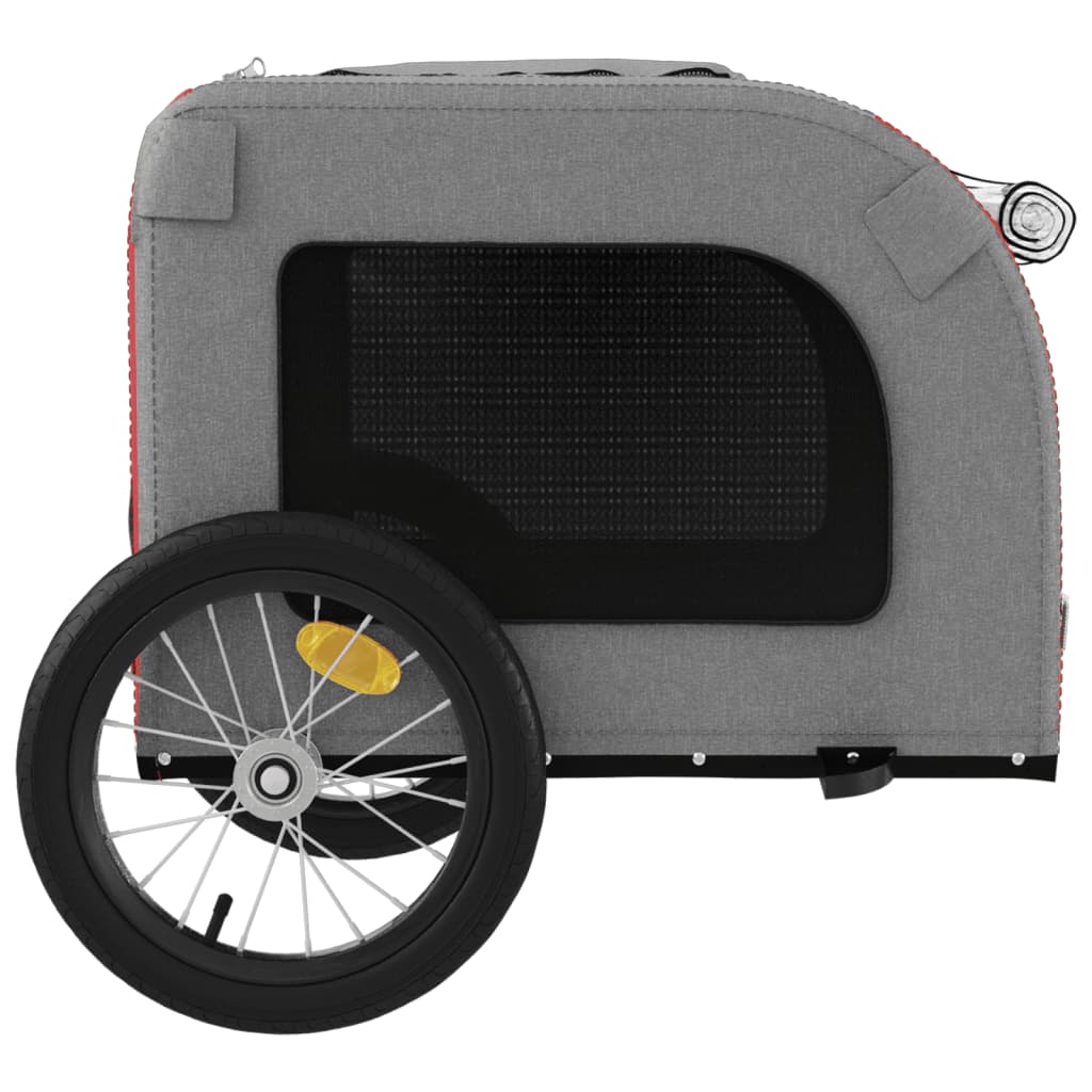 Prikolica za bicikl za ljubimce crveno-siva tkanina i željezo