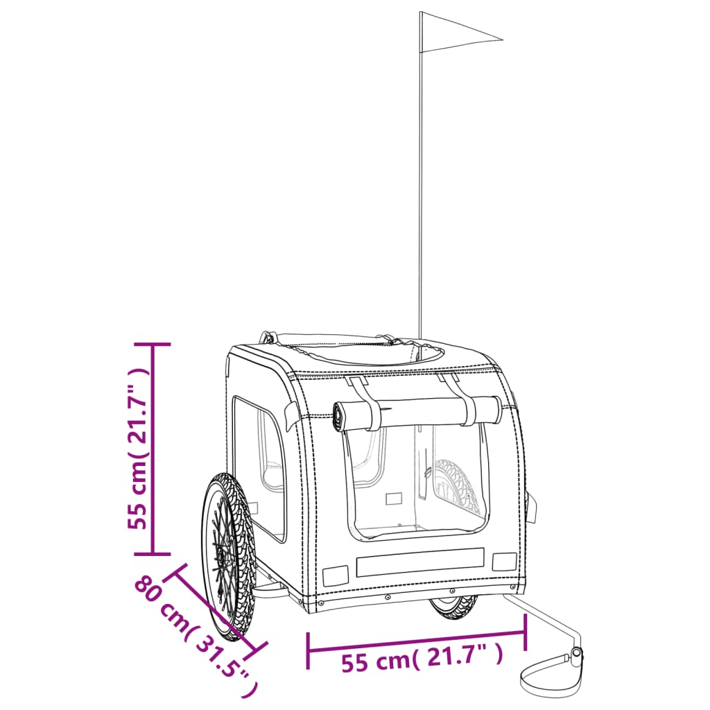 Prikolica za bicikl za ljubimce plavo-siva od tkanine i željeza