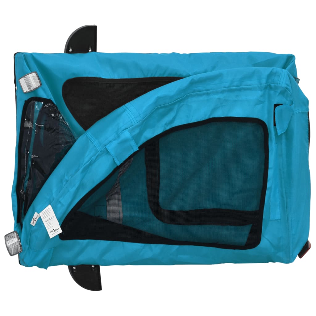 Prikolica za bicikl za ljubimce plava od tkanine i željeza