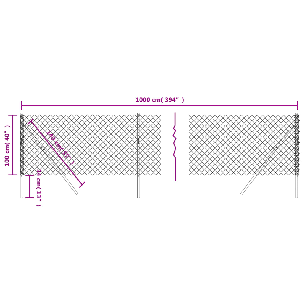 Žičana ograda srebrna 1 x 10 m