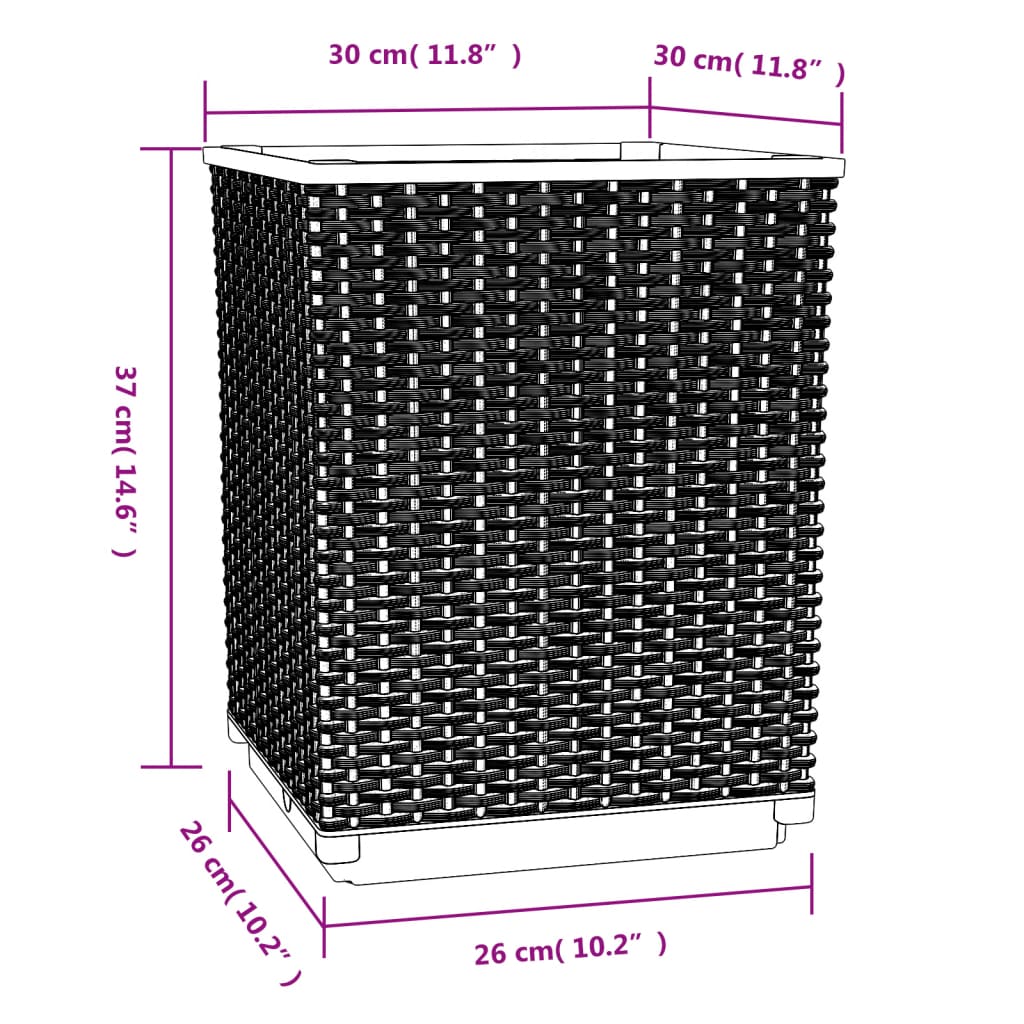 Sadilice 2 kom crne 30 x 30 x 37 cm od polipropilena