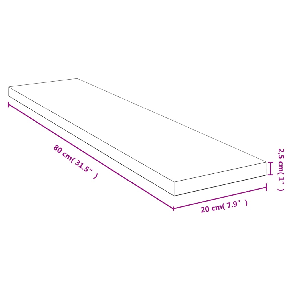 Zidna polica 80 x 20 x 2,5 cm od bambusa