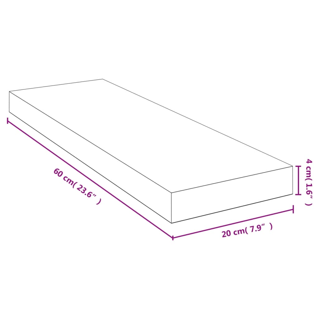 Zidna polica 60 x 20 x 4 cm od bambusa