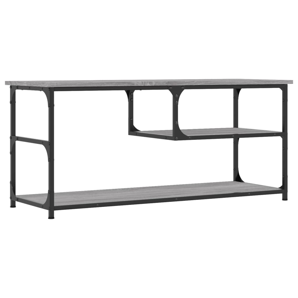 TV ormarić boja hrasta 100x38x46,5 cm konstruirano drvo i čelik