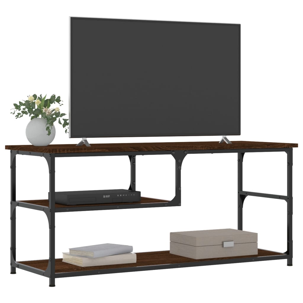 TV ormarić boja hrasta 103x38x46,5 cm konstruirano drvo i čelik