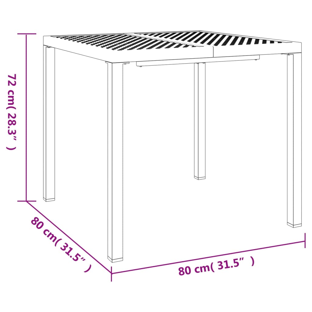 Vrtni stol antracit 80 x 80 x 72 cm čelični
