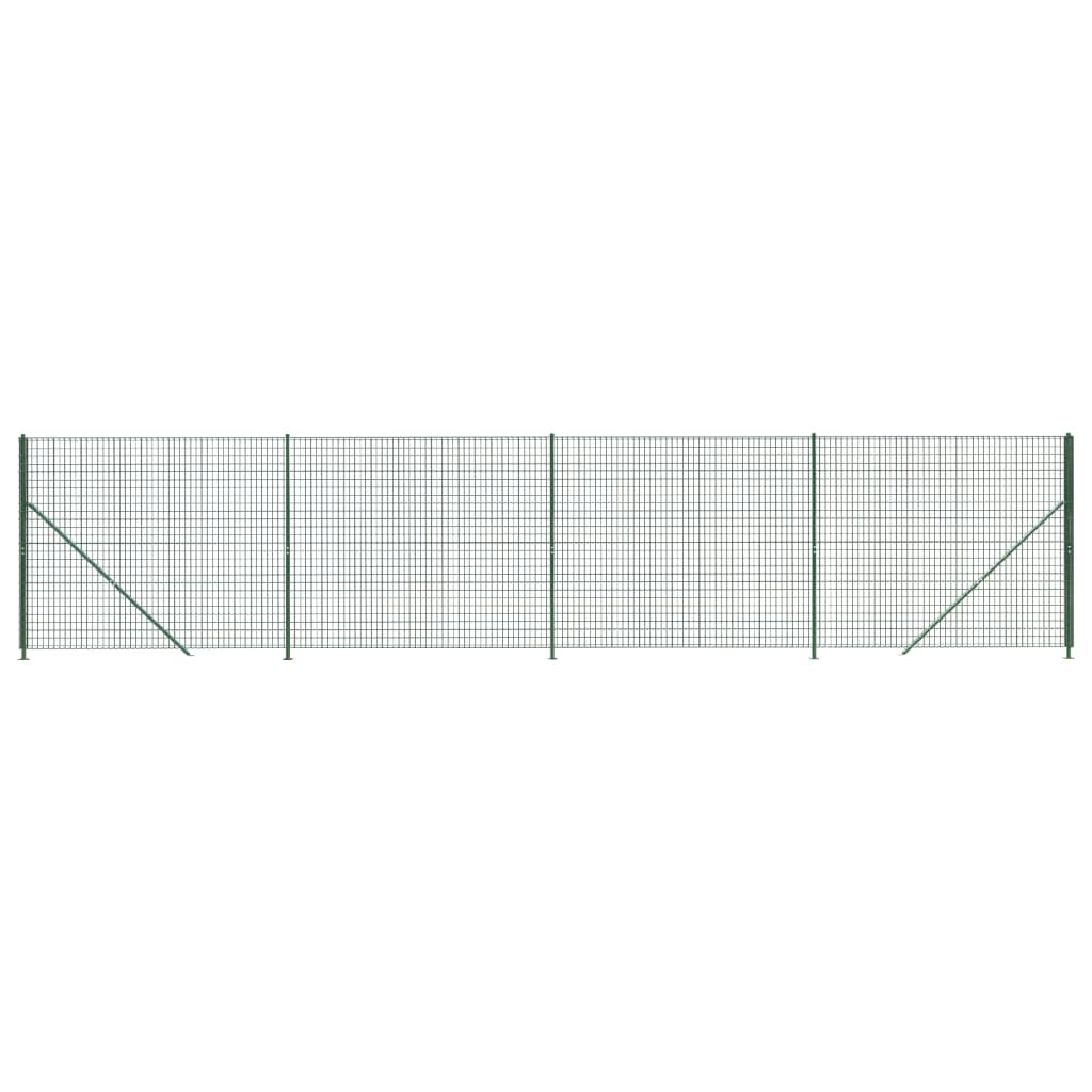Ograda od žičane mreže s prirubnicom zelena 2x10 m