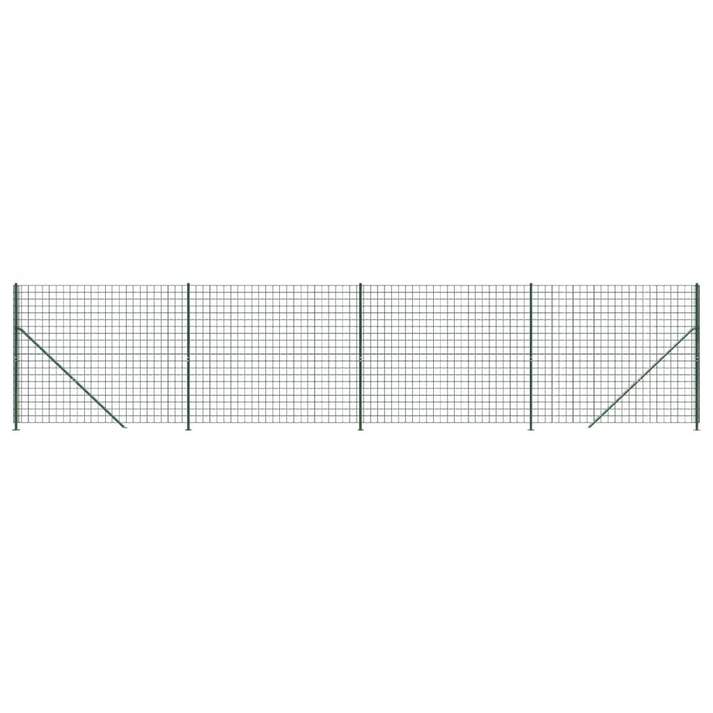 Ograda od žičane mreže s prirubnicom zelena 1,4x10 m