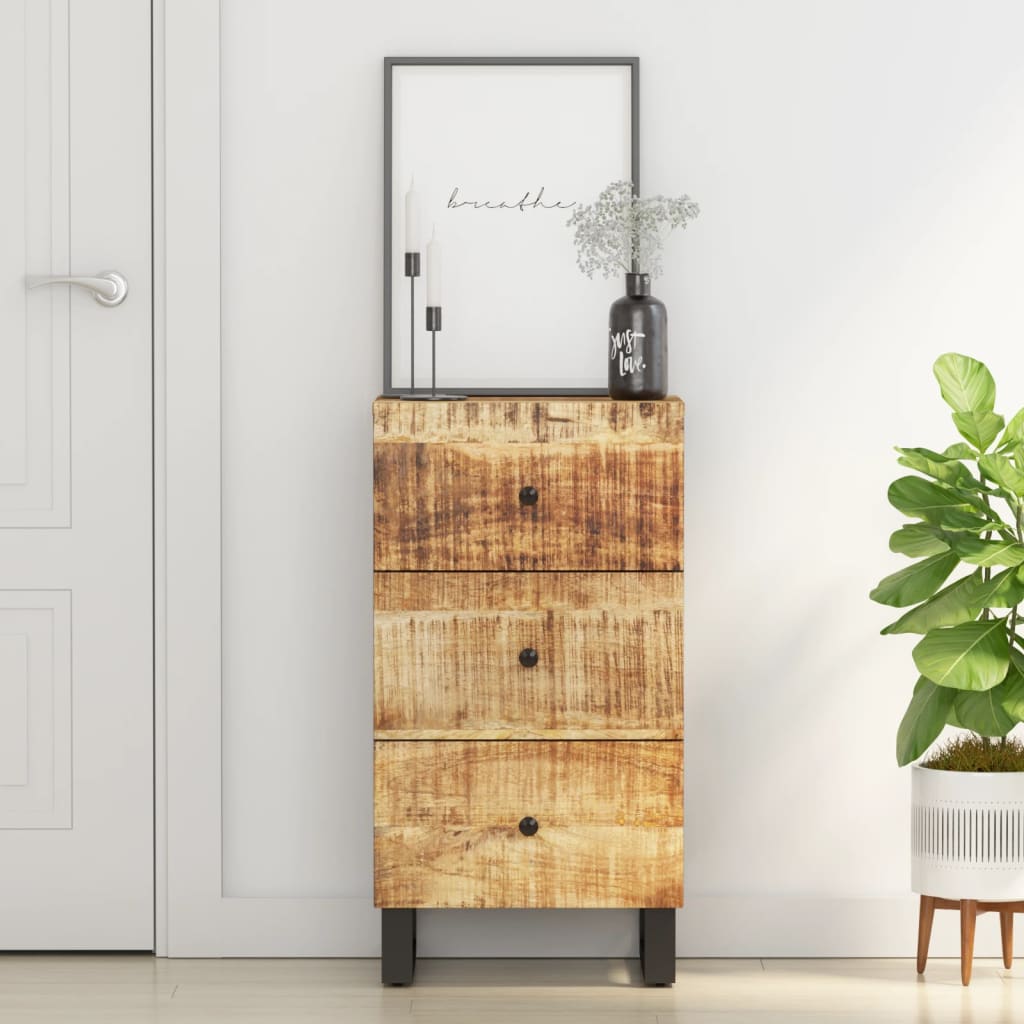 Komoda s 3 ladice 40x33,5x75 cm od masivnog obnovljenog drva
