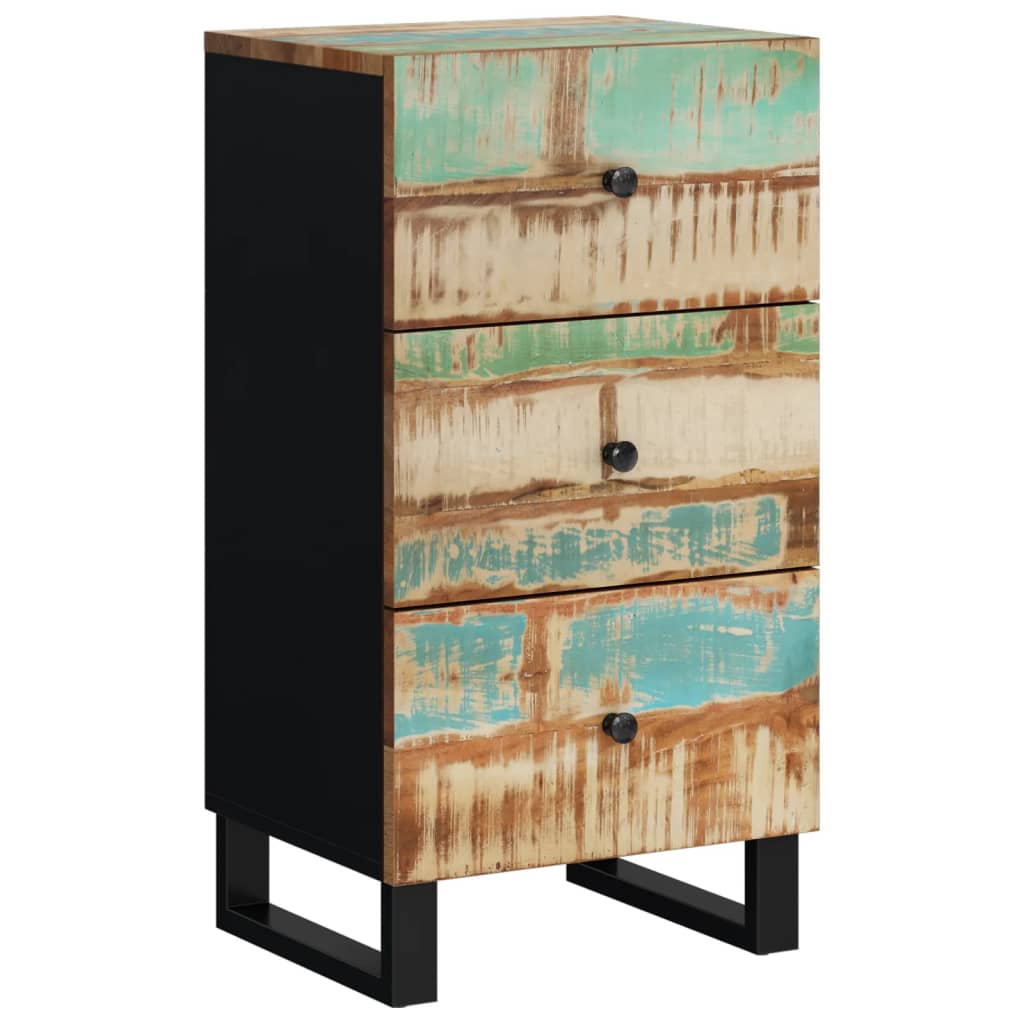Komoda s 3 ladice 40x33,5x75 cm od masivnog obnovljenog drva