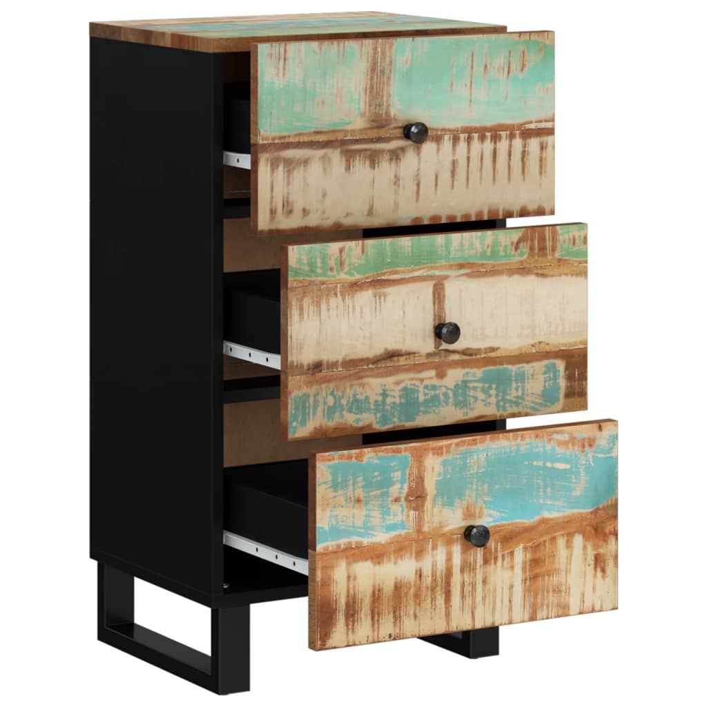 Komoda s 3 ladice 40x33,5x75 cm od masivnog obnovljenog drva