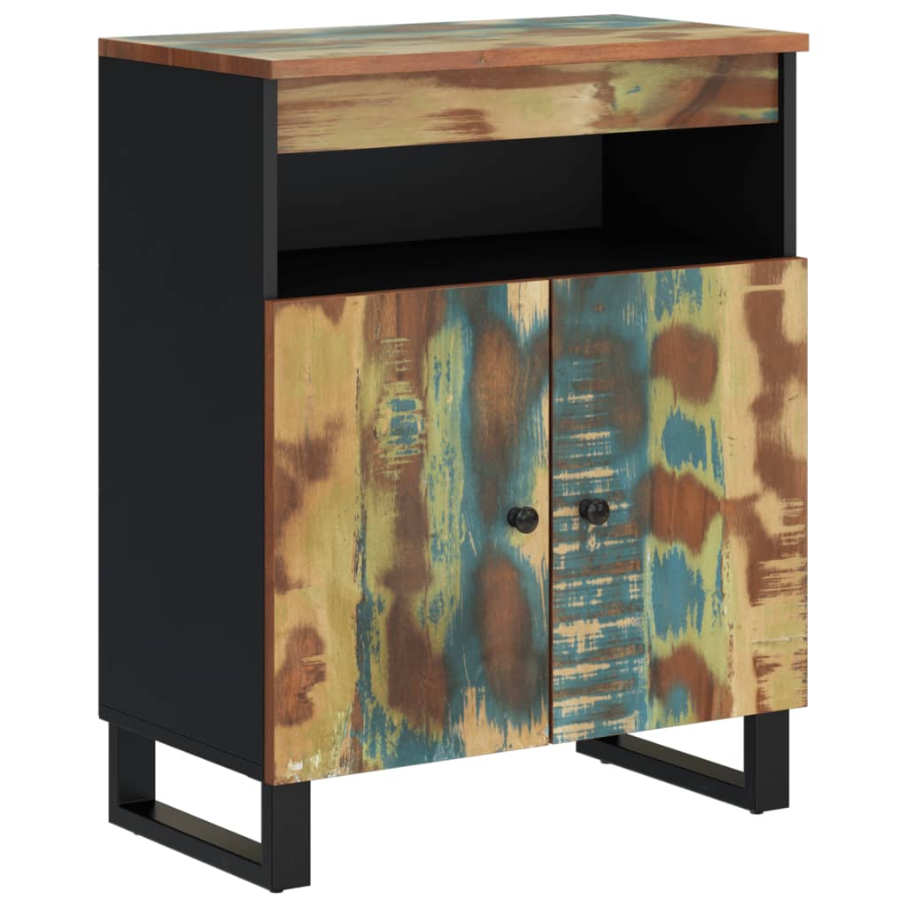 Komoda s 2 vrata 60 x 33 x 75 cm od masivnog obnovljenog drva