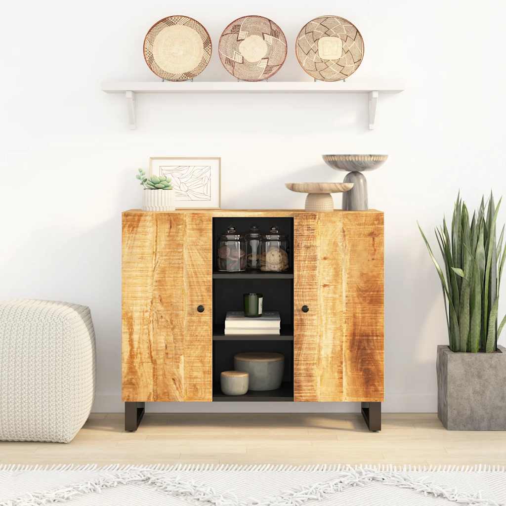 Komoda s 2 vrata 90 x 33 x 75 cm od masivnog drva manga