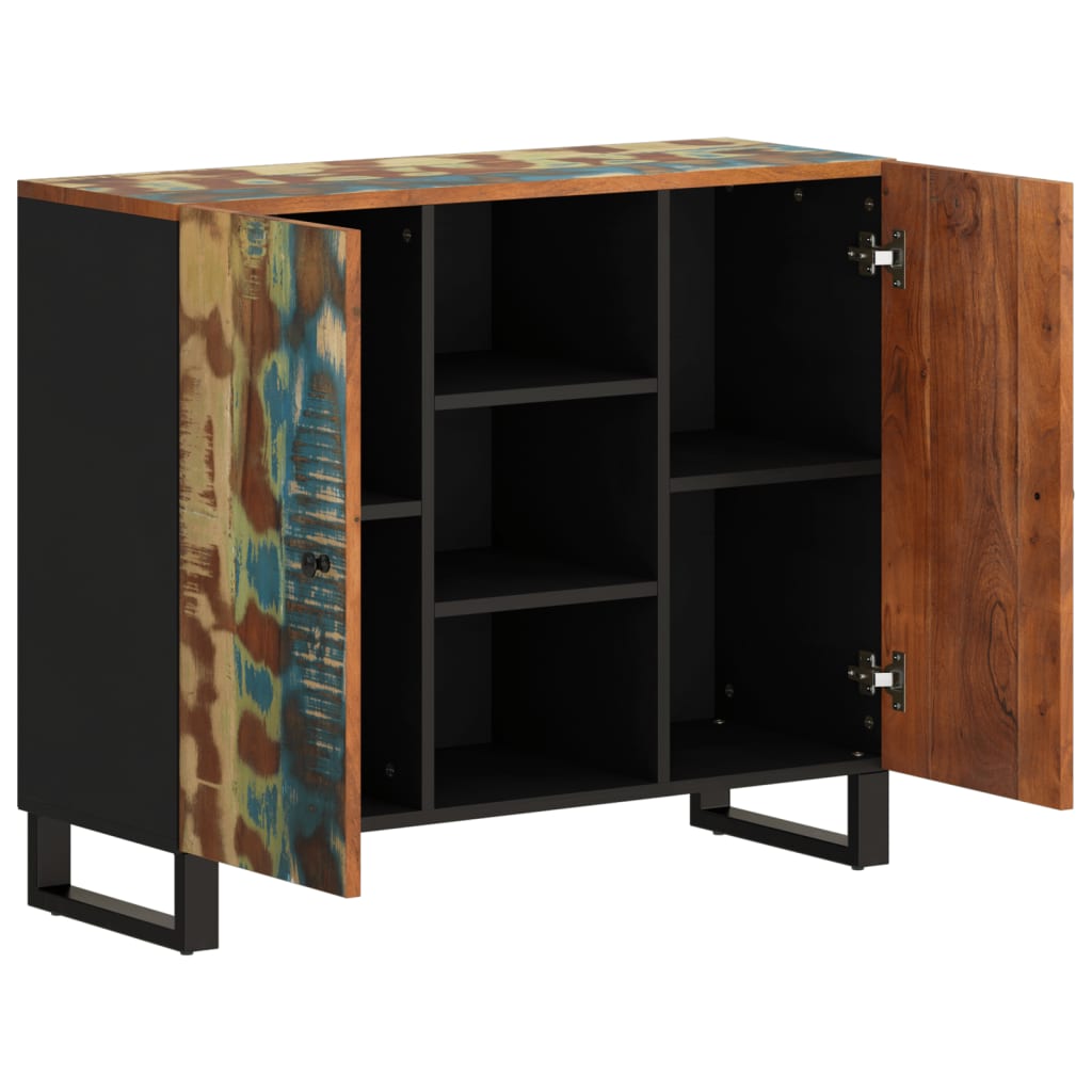 Komoda s 2 vrata 90 x 33 x 75 cm od masivnog obnovljenog drva