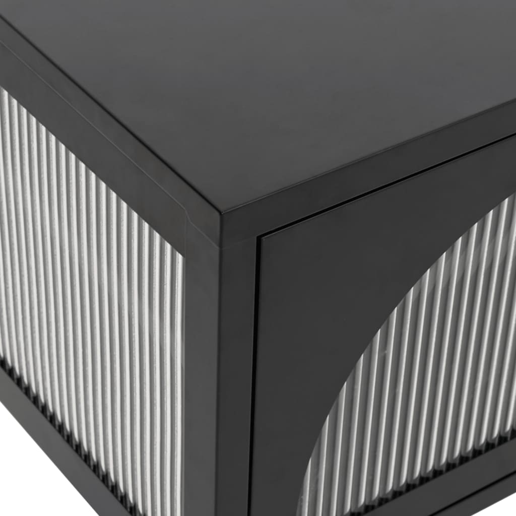 TV ormarić crni 105 x 35 x 50 cm od stakla i čelika