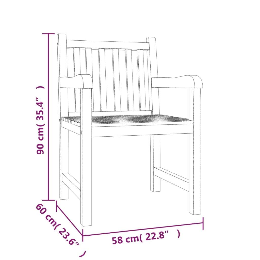 4-dijelni vrtni blagovaonski set od masivne tikovine