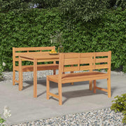 3-dijelni vrtni blagovaonski set od masivne tikovine Smeđa 140 cm table length