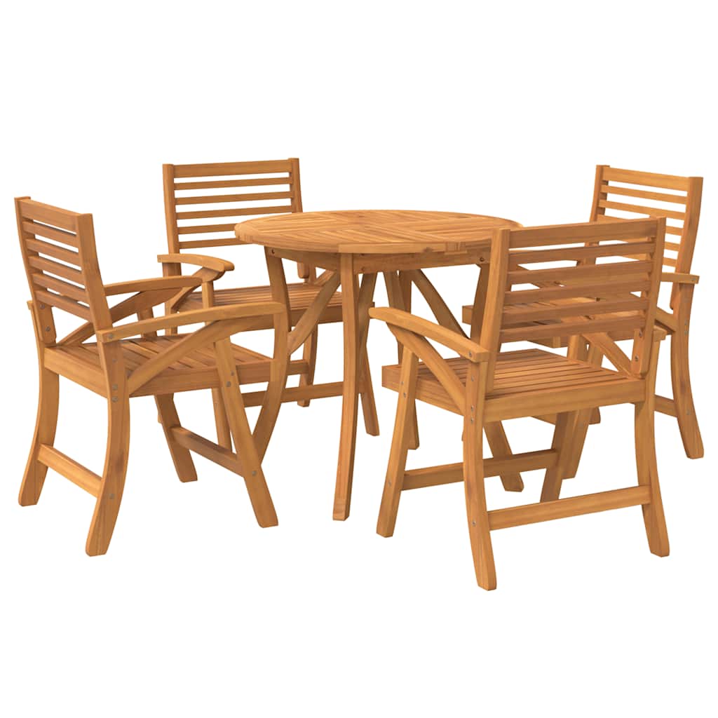5-dijelni vrtni blagovaonski set od masivnog bagremovog drva Smeđa Ø 85 cm