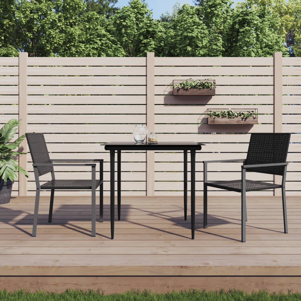 Vrtne stolice 2 kom crne 54 x 62,5 x 89 cm od poliratana