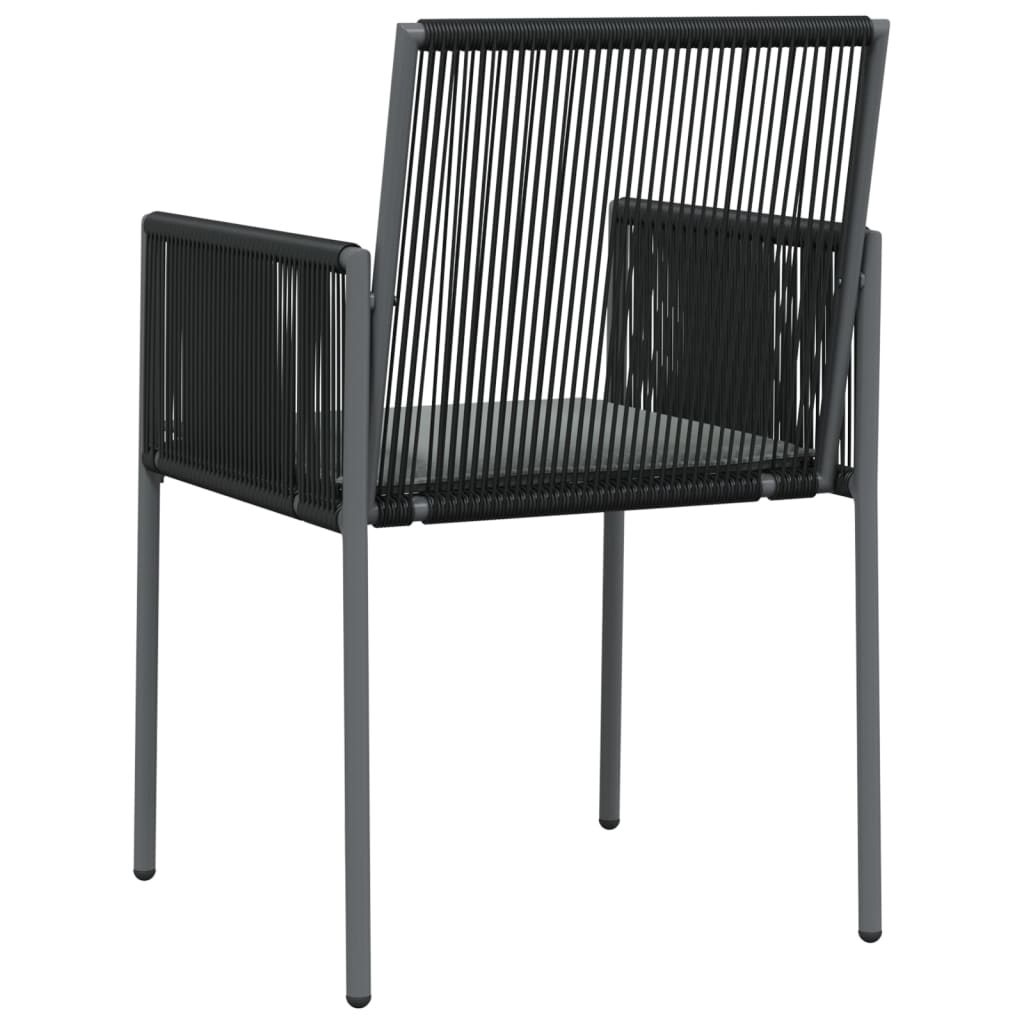 Vrtne stolice s jastucima 2 kom crne 54x60,5x83,5 cm poliratan