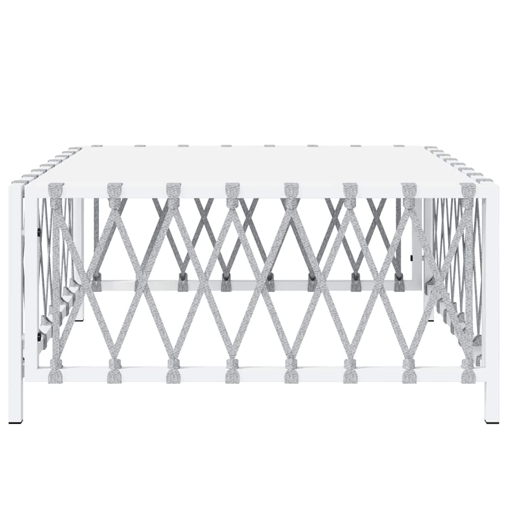 Vrtni stol bijeli 70 x 70 x 34 cm od tkane tkanine